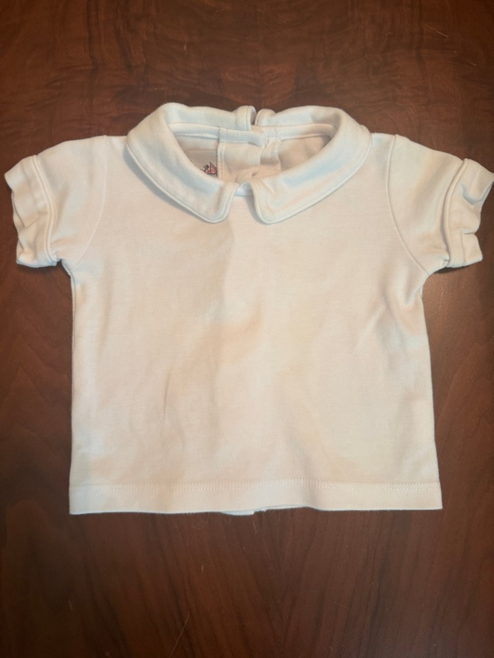 Shower Me With Love Classic White Peter Pan Collar Baby Top 6M
